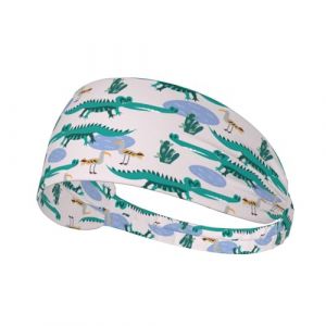 Bandeaux noirs de 11 cm de large pour femmes &ndash; Bandes de t&ecirc;te crocodile de dessin anim&eacute; pour cheveux pour femmes, bandeaux pour cheveux pour femmes (FAForever, neuf)