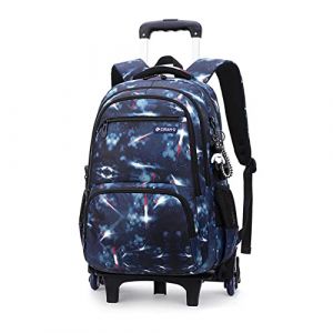 ANSIEDIO Cartable a Roulette Garcon Fille, Cartable à Roulettes Sac à Dos à Roulettes Bagages Enfants Sac de Voyage (Bleu Royal) (ANSIEDIO, neuf)