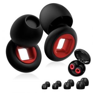 Bouchon d'oreille, Bouchons Doreilles Anti Bruit R&eacute;utilisables en Silicone, Bouchon Oreille Moto Concert, Protection Auditive, pour Dormir Concerts Voyages, 4 Tailles XS/S/M/L (Aeralyn, neuf)