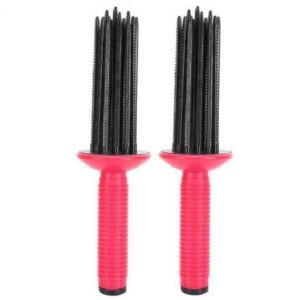 Lot de 2 brosses de coiffage à air chaud - Brosse de coiffage à air chaud - Brosse de coiffage à air chaud - Peignes à air chaud pour salon et voyage (poignée antidérapante) (Papea, neuf)