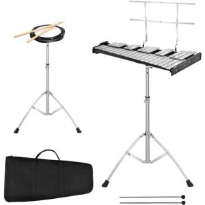 DREAMADE Xylophone &agrave; 32 Notes, Xylophone Glockenspiel &Eacute;ducatif &agrave; Percussion pour Tout &Acirc;ge, Base en Bois, Touches M&eacute;talliques, Maillets en Caoutchouc, Sac de Transport (32 Notes) (DREAMADE, neuf)