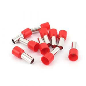 sourcing map 10pcs 16mm2 Embout de C&acirc;ble Embout de C&acirc;blage Cosse &agrave; Sertir &eacute;lectrique Fil Sertissage Borne Connecteur Terminal Virole Isol&eacute;e Rouge E16-12 6AWG (Weisser Berg, neuf)