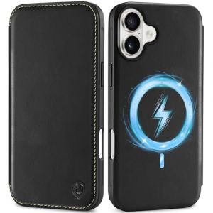 Shieldon Coque Fine pour iPhone 16 Plus 5G, Housse Cuir Véritable [RFID Blocage] Etui Protection Antichoc Portefeuille Housse Case Slim pour iPhone 16 Plus (6,7 Pouces 2024) - Noir Rétro (TG-Global FR, neuf)