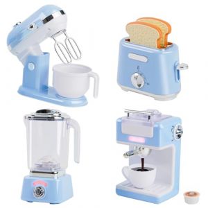 Accessoire Cuisine Enfant,Kit de Ustensile Cuisine &Eacute;lectrom&eacute;nager Enfant avec Cafeti&egrave;re,Mixer,Blender avec des lumi&egrave;res et des Sons r&eacute;alistes,Jeu de R&ocirc;le Cadeau pour Filles Gar&ccedil;ons 2 3 4 Ans (Bleu) (Gongchen-eu, neuf)