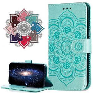 MRSTER Cuir Premium Coque pour Huawei Y7 2018, [Stand Support] [Porte-Cartes de Cr&eacute;dit] [Fermeture Magn&eacute;tique] Portefeuille &Eacute;tui Housse pour Huawei Y7 2018 / Honor 7C. LD Mandala Green (MRSTER, neuf)