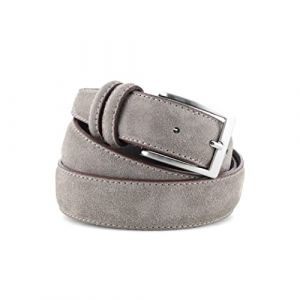 La Bottega del Calzolaio Ceinture homme en daim v&eacute;ritable fabriqu&eacute;e en Italie &ndash; Ceinture artisanale &eacute;l&eacute;gante style classique pour v&ecirc;tements d&eacute;contract&eacute;s ou formels &ndash; accessoire de haute qualit&eacute;, taupe (labottegadelcalzolaio, neuf)