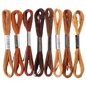 CABODYALS 8 &Eacute;cheveau 6 Brins Fil &agrave; Broder Marron Couleur D&eacute;grad&eacute;e en Vrac Cordes Bracelet Br&eacute;silien Fils Broderie de Point de Croix en Polyester Id&eacute;al pour Coutur &agrave; La Main Tricot Projets Artisanat (CABODYALS, neuf)