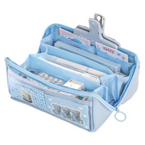 ISAKEN Grande trousse d'&eacute;cole, trousse &agrave; crayons avec 3 compartiments, trousse de mat&eacute;riel scolaire stationnaire, porte-stylos scolaires, trousse de maquillage, sac pour fille, gar&ccedil;ons, &eacute;tudiants, (Qpolly, neuf)