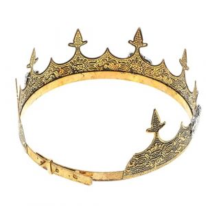Toyvian Couronne de Prince pour Hommes en M&eacute;tal Dor&eacute; Vieilli Motif Aigle, Accessoire de Costume Royal pour F&ecirc;te, Cosplay, Anniversaire et Bal, Couronne D&eacute;licate Unisexe, Taille Ajustable (TXINNG, neuf)