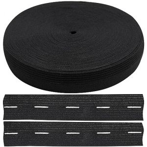 AERZETIX - C67386 - Elastique &agrave; boutonni&egrave;re plat 10 m - largeur 20 mm - couleur noir - en polyester et latex - confection mercerie couture v&ecirc;tements tissu ceinture pantalon tricotage (Tuning, neuf)