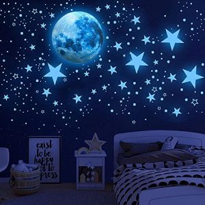 1108 Pièces Etoiles Fluorescente Lune Phosphorescentes Stickers Muraux Enfants Etoiles Lumineuses Autocollants Muraux pour Enfants Bébé Fille Garcon Chambres Garderie Décoration (WUHENGKEJI, neuf)