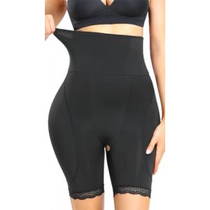 YINGKE Femme Culotte Sculptante Rembourrée Taille Haute Shapewear Remonte Fesses avec Coussinet Amovible (L, 3 Noir) (EmilyLe, neuf)