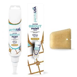 PentaUSA Joint Pailleté - Kit de joint prêt à l'emploi pour carrelage avec finition brillante et spatule - 180 ml (KAOCUK LTD, neuf)