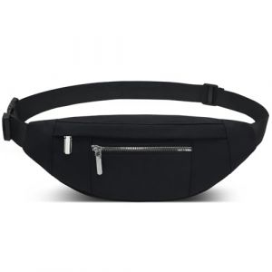 QUKUDS Sac Banane Homme Imperm&eacute;able Sacoche Banane et Sangle R&eacute;glable,Unisexe Sac Banane pour Homme Femme Voyage Randonn&eacute;e Pochette Ceinture (Noir) (JUHua, neuf)