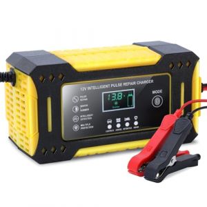 Chargeur Batterie Voitures, 12V 6A Mainteneur De Chargeur De Batterie, avec Fonction R&eacute;paration, &eacute;cran LCD, Protections Multiples, Maintien de Charge Auto, pour Auto Voiture Moto (MEISHILE EU, neuf)