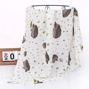 Chickwin Langes Coton B&eacute;b&eacute; en Mousseline, Couvertures d'emmaillotage Imprim&eacute; Nordique pour B&eacute;b&eacute; Gar&ccedil;on Fille, Nouveau-n&eacute;s Serviettes de Bain Ultra Doux Multi Usages (H&eacute;risson,120x110cm) (chickwing, neuf)