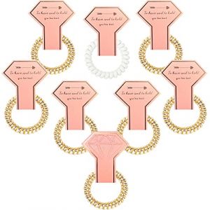 Banugo Lot de 8 n&oelig;uds &agrave; cheveux en spirale pour enterrement de vie de jeune fille, cadeau de demoiselle d'honneur pour mariage/f&ecirc;te nuptiale (champagne et blanc) (Fast Media Ships From USA, neuf)