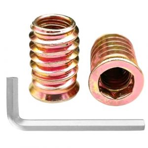 100 Pi&egrave;ces Insert Filet&eacute; Bois M6 x 15mm, Inserts M6 D'&eacute;crou Borgne Ecrou Hexagonal,M6 Bois avec Cl&eacute;s Allen Insert Hexagonal,Douille Filet&eacute;e Insert a Visser,Manchons &agrave; Visser Vis T&ecirc;te Insert (SVF TUNDER PRICE, neuf)