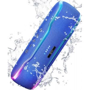 AY Enceinte Bluetooth Portable 25W, IPX7 &eacute;tanche, Haut-parleur Bluetooth 5.3 Sans fil avec Lumi&egrave;res, Appairage St&eacute;r&eacute;o, Microphone Int&eacute;gr&eacute;, 24 Heures de Lecture pour la F&ecirc;te, Piscine, Maison, Ext&eacute;rieur (MusicBar, neuf)