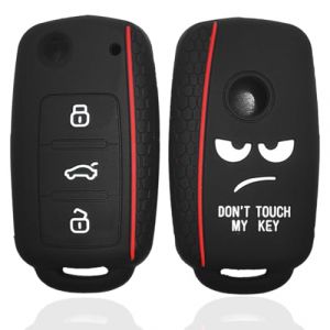 2 Pi&egrave;ces Cl&eacute; Voiture Coque 3 Touches, Compatible avec VW Golf 8, SEAT, Skoda, Cupra, Silicone Porte-Clef, &Eacute;tui de Protection Anti-Chocs (Anilalowbility, neuf)