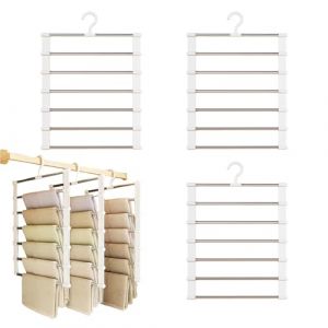 3 Pi&egrave;ces Cintre Pantalon Pliable, Cintre Pantalon, Cintres en Acier Inoxydable pour Pantalons, Convient aux Pantalons, Draps, Serviettes, Foulards, Cravates (Yudobliss, neuf)