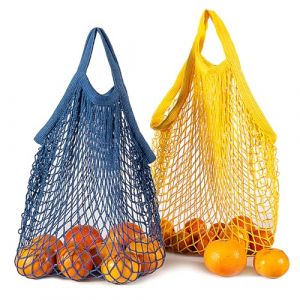 Ennoxwi 2 Pi&egrave;ces Sac &agrave; Provisions Filet Coton Filet &agrave; avec Poign&eacute;e Courte Pliable Sac en Sac de Plage pour Fruits L&eacute;gumes Courses (Suzaihuu, neuf)