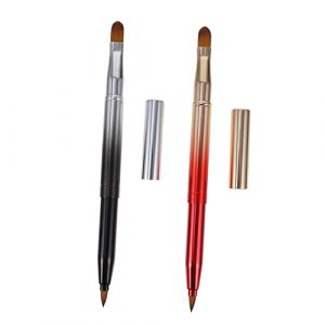 DONFAMDS 2pièces Lot De Pinceaux Maquillage Rétractables Double-embout Pour Lèvres Et Correcteur Brosse Fine Et Dense Portable Pour Salon Et Usage Extérieur (GENIESFOR, neuf)