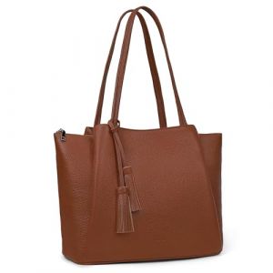 befen Sac à Main en Cuir Véritable Femme Sacoche pour Ordinateur Portable 14 Pouces, Sac Cabas Fourre-tout en Cuir pour le Travail, le Bureau et l'école (SRSK store, neuf)