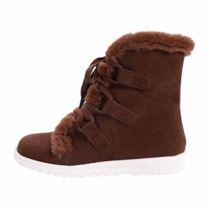 Bottes de Neige Femme Fourr&eacute;es en Daim Bottes Femme Hiver Chaudes &agrave; Lacets Bottine Confort Chic Chaussure Hiver Plate Bottines Snow Boots Fourr&eacute;es Imperm&eacute;able Botte Neige Chaussures de Randonn&eacute;e Ski (Sunliney, neuf)