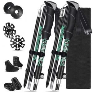 HOVIN Baton de Marche Telescopique 2 PCS,B&acirc;tons de Marche Nordique R&eacute;glable 105-130 cm,Baton de Marche Pliable pour Trekking (Lucky HXL, neuf)