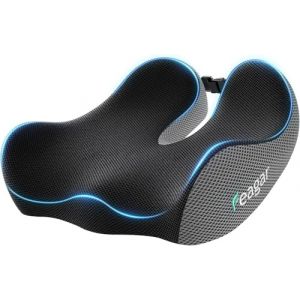 Feagar Coussin d'assise orthop&eacute;dique en Mousse &agrave; m&eacute;moire de Forme de qualit&eacute; sup&eacute;rieure - Coussin d'assise pour Chaise de Bureau, Coussin Coccyx, Gris (Semyis, neuf)