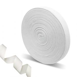VEGCOO 20mm Rouleau Ruban Coton, 30M Ruban à Chevrons en Lin-Coton Sergé pour Couture, Sangle Couture, Rouleau de Ruban Coton, Tricot Acessoires pour Craft, Loisirs Créatifs, Couture (Blanc) (LCD UK Store, neuf)