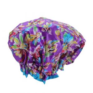 Veemoon 2pièces Bonnet De Douche Imperméable Et Élastique Double Couche Lot De Fleur Violette Fleur Rouge Accessoires De Bain Pour Femme (Quiet Window, neuf)