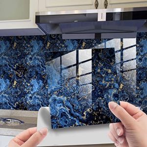 HORIWE Lot de 20 autocollants pour carrelage mural marbr&eacute; - 15 x 15 cm - En PVC - Papier peint autocollant - Autocollants muraux imperm&eacute;ables - Pour cuisine, armoire, meuble, table (HODOR OUTDOOR, neuf)