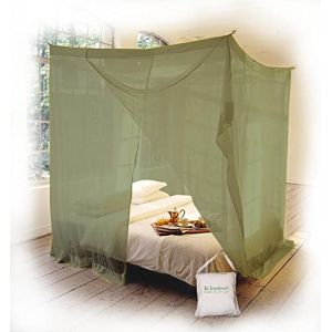 Moustiquaire de lit rectangulaire KLAMBOE &reg; Filet Anti-Insectes Haut de Gamme Fait Main - 210cm x 180cm x 235cm - Twin SAS - Tea Green (Klamboe, neuf)