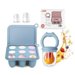 WeSweet Mangeoire &agrave; fruits &ndash; Mangeoire &agrave; fruits en silicone pour b&eacute;b&eacute; &ndash; Moules de cong&eacute;lation pour lait maternel pour faire ses dents et nourrisson &ndash; Cadeau id&eacute;al pour future maman (bleu chat) (HengYuKun, neuf)