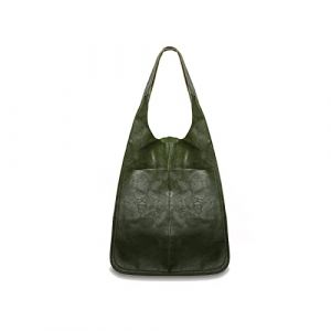NICOLE & DORIS Sac Cabas Femme Sac de Shopping élégant Sac Fourre Tout Grand Sac à Bandoulière Classique Vintage Sac Epaule en Cuir Souple Grand Sac a Main Pliable Vert (LOTSLOT OÜ, neuf)