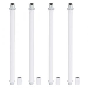 PATIKIL Kit Tige de Lampe à Tube Droit, 4 Ensemble M10 Acier au Carbone 200mm(7.87") Long Tige Filetée à Double Extrémité avec Écrous D'Accouplement Connecteur à Manchon, Blanc (PATIKIL UK, neuf)