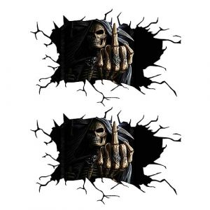 Huamengyuan Sticker Voiture tête de Mort, Autocollant réfléchissant pour Capot de Voiture avec tête de Mort, Accessoires de décoration extérieure Automatique en Vinyle de Dessin animé (XFGHNZXDGXZG, neuf)