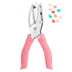 Classicseali Perforatrice unique de 5,5 mm, rose, en papier, perforatrice en forme de cœur, avec poignée en caoutchouc, petite perforatrice individuelle pour billets de vêtements, étiquettes de (bears infested, neuf)