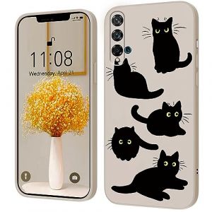 Coque Souple en Silicone Compatible avec Huawei Nova 5T - [Chat Motif] Housse de Protection Cr&eacute;ative Anti-Chute &Eacute;tui,Blanc (hdq EU, neuf)