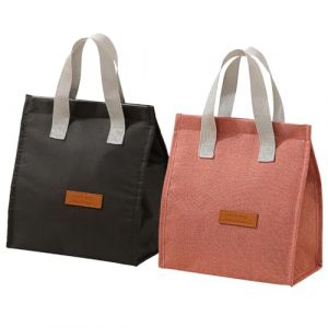 MLPKOI 2 Pcs Sac Isotherme Repas, Ssac Repas Isotherme &Eacute;tanche, R&eacute;utilisable Lunch Bag, Mini Sac &agrave; Lunch Bag Isothermee, Ssac Dejeuner pour Homme Femme Enfant &Eacute;cole Bureau Pique-nique (HC ST, neuf)