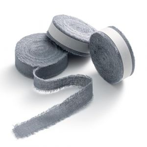 AOKSUNOVA Ruban en coton - Ruban en tissu - Ruban cadeau - Gris/bleu (AOKSUNOVA-FR, neuf)