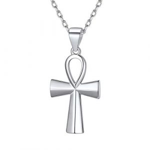 ChicSilver Collier Croix Ankh Argent Femme Pendentif Croix de Vie Égyptienne Homme Ados Garçon (KACY-EU, neuf)