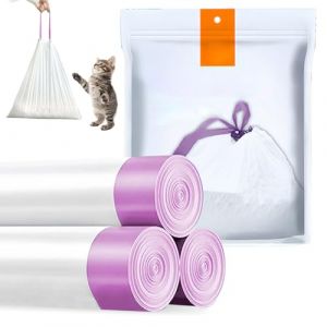 PRITOK Auto-Nettoyante Liti&egrave;re pour Chat: 108 Pi&egrave;ces Sac Poubelle &Eacute;pais Et R&eacute;sistant avec Cordon De Serrage & Poign&eacute;e, Biod&eacute;gradable pour Une Propret&eacute; Hygi&eacute;nique (45x50cm) (ANDRECHR, neuf)