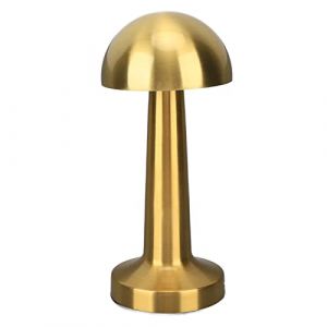 BEIJIALY Lampe de Table sans Fil Dor&eacute;e, Lampe de Table LED Portable, 3 Temp&eacute;ratures de Couleur, Commande Tactile, Lampe de Bureau, Lampe de Chevet sans Fil Rechargeable, Lampe Champignon pour Chambre (Shackles&Gan, neuf)