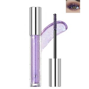 Mascara à paillettes, imperméable à l'eau, longue durée de vie, mascara coloré diamant violet, anti-bavures sans clumping Sparkling Coloré Lash Mascara Maquillage pour femmes Rencontres scène Musique (Lestpola Ltd, neuf)