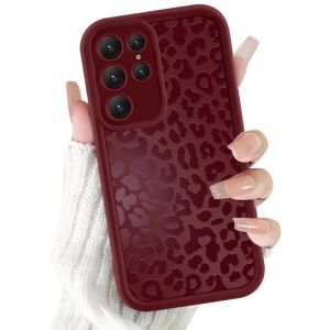 ZhuoFan Coque pour Samsung Galaxy S23 FE 6,4&rdquo;, Aesthetic L&eacute;opard Motif Design &Eacute;tui Rouge Mat Housse Mince Silicone Filles Dames Case Antichoc Bumper Protection de la cam&eacute;ra Cover, 06 (BAROR TRADING, neuf)