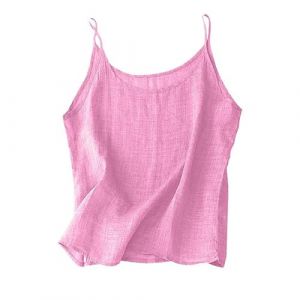 Top Hauts L&acirc;che Respirant-Tunique Femme Coton Lin T-Shirt Retro Tee Shirt Femme Grande Taille Chemise &Eacute;t&eacute; Printemps Gilet Fines Bretelles Debardeur D&eacute;contract&eacute;s Corset Leger Haut Ample Tops (Binai maoyi, neuf)