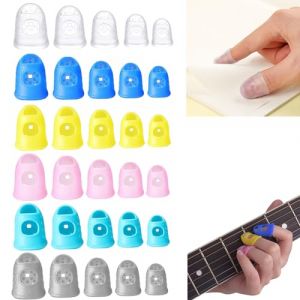 RXKFIGX Protège Doigt Guitare Protecteurs de Bout du Doigt de Guitare Protecteurs de Bout de Doigt Antidérapants Protection Doigts Guitare 5 Tailles pour Les Débutants en Guitare Ukulélé 30PCS (kuyishop, neuf)